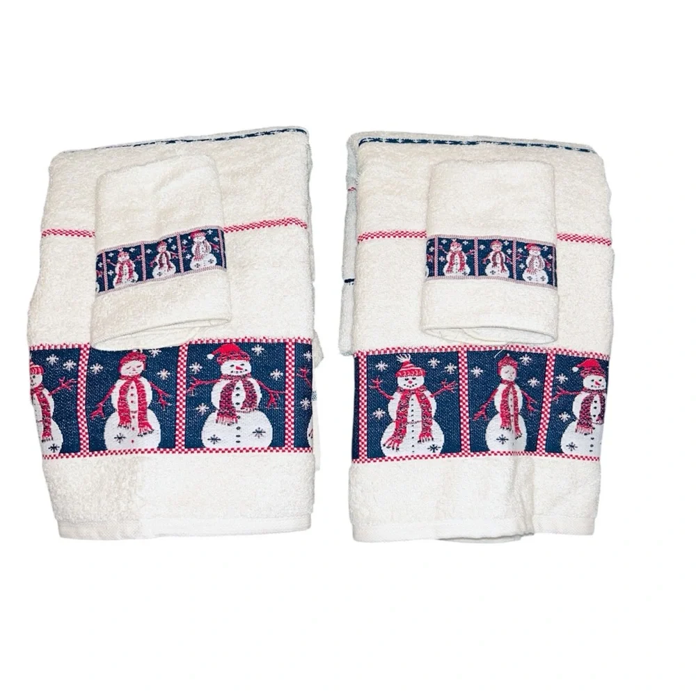 NWT Jubilee Snowman Bath Towel Set